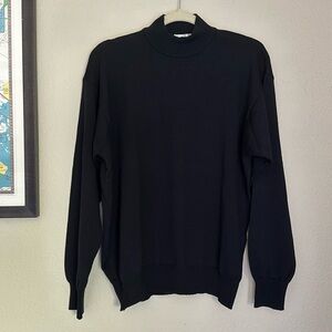 Alfani Merino Wool Mock Neck Sweater in Black Size Medium, Men’s